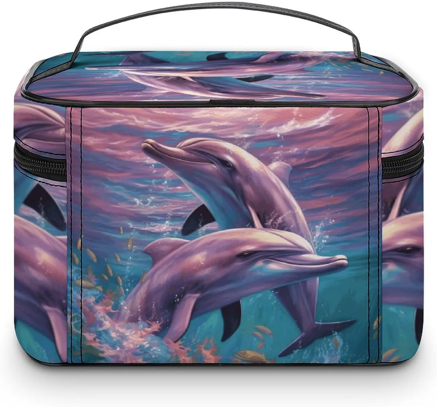 Travel Toiletry Bag for Women And Men,Dolphins Art Toiletry Organizer, Makeup Bag Travel Organizer for Shampoo,Toiletries