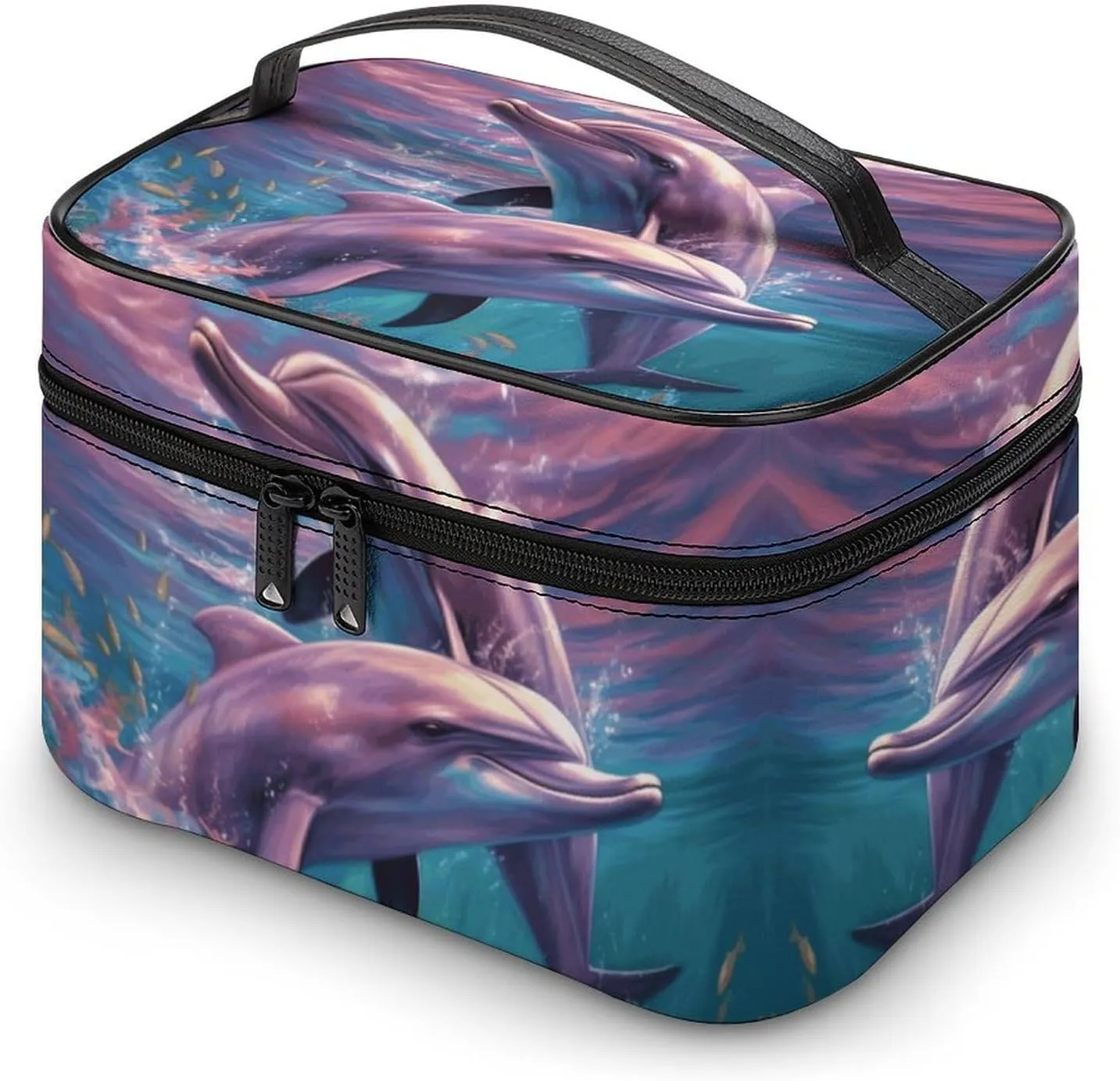 Travel Toiletry Bag for Women And Men,Dolphins Art Toiletry Organizer, Makeup Bag Travel Organizer for Shampoo,Toiletries