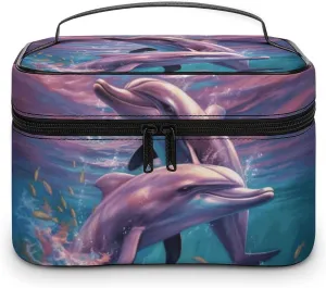 Travel Toiletry Bag for Women And Men,Dolphins Art Toiletry Organizer, Makeup Bag Travel Organizer for Shampoo,Toiletries