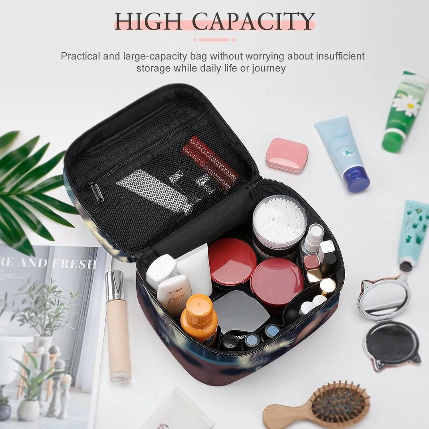 Travel Toiletry Bag for Women And Men,Funny Raccoon Basketball Toiletry Organizer, Makeup Bag Travel Organizer for Shampoo,Toiletries