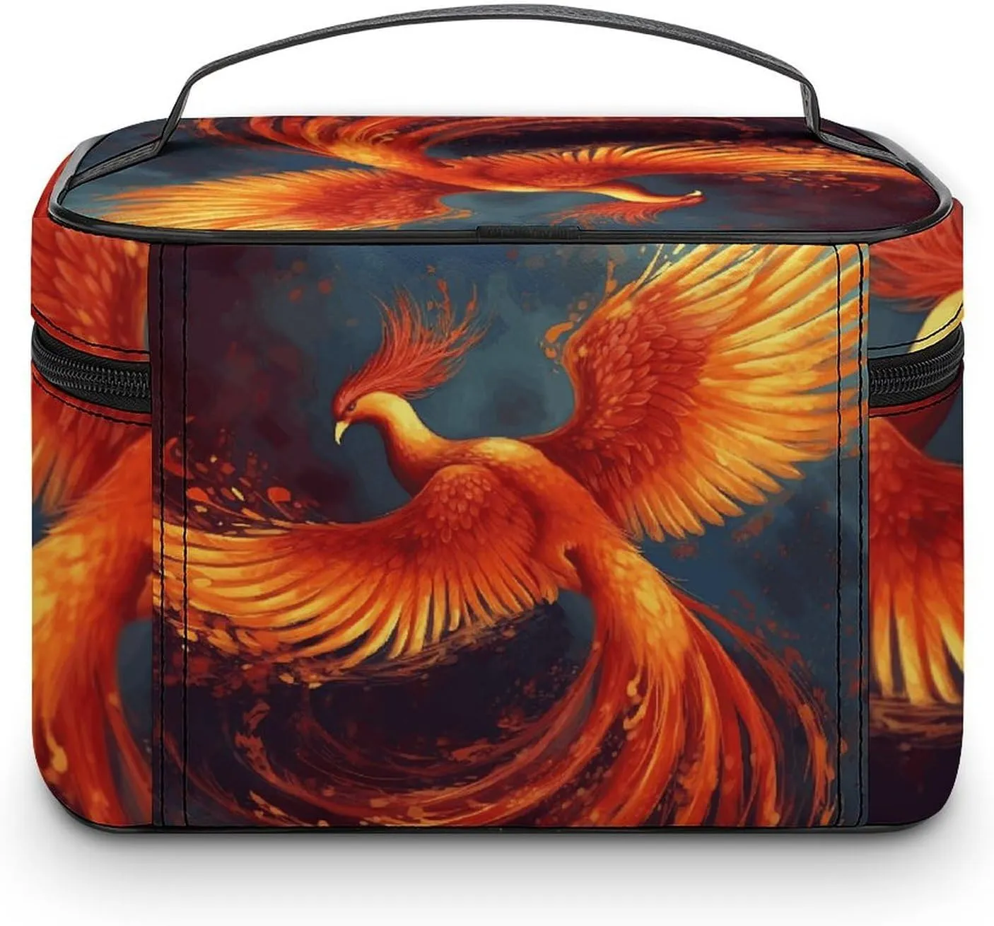Travel Toiletry Bag for Women And Men,Orange Red Phoenix Toiletry Organizer, Makeup Bag Travel Organizer for Shampoo,Toiletries