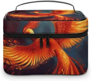 Travel Toiletry Bag for Women And Men,Orange Red Phoenix Toiletry Organizer, Makeup Bag Travel Organizer for Shampoo,Toiletries