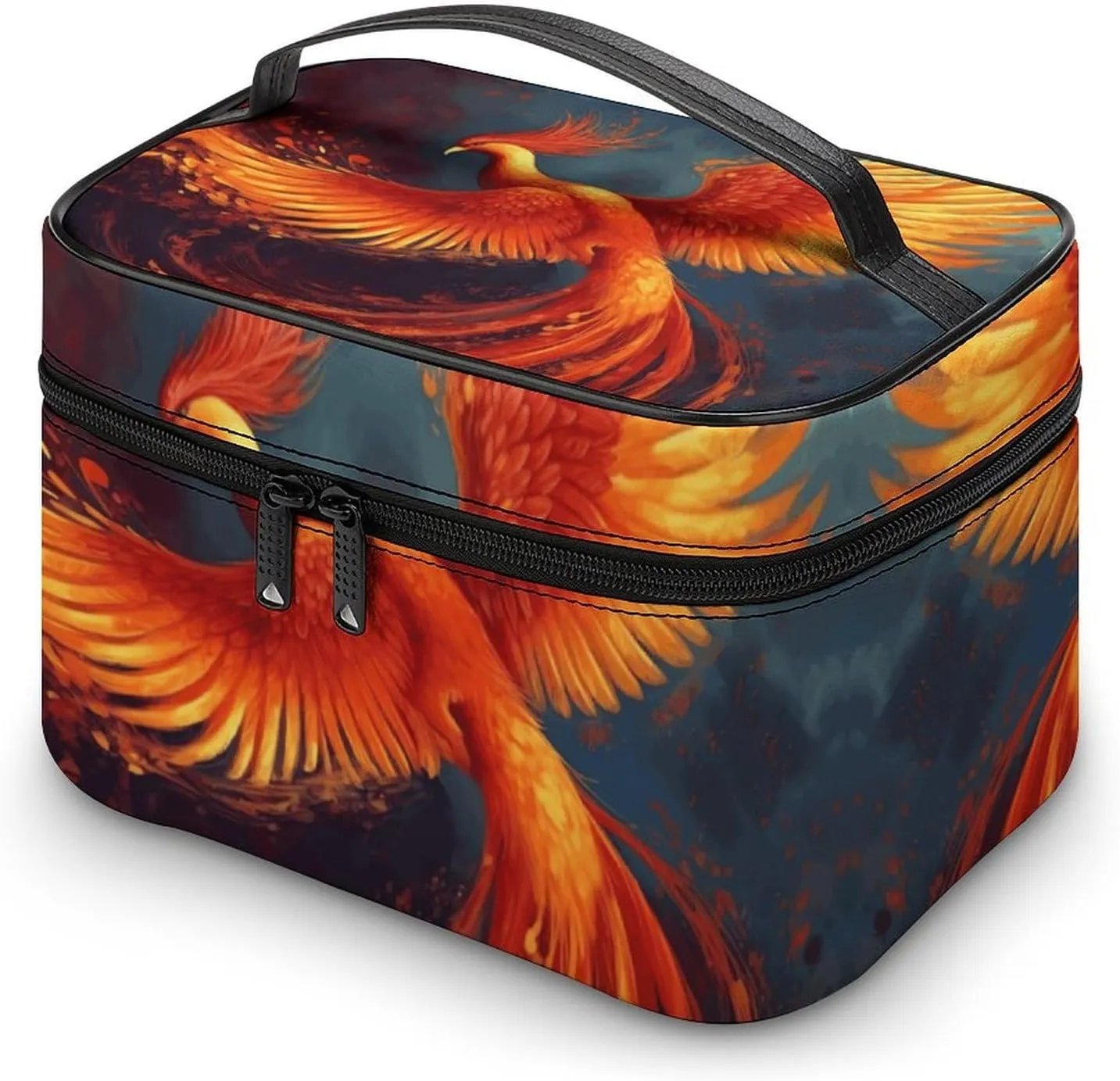 Travel Toiletry Bag for Women And Men,Orange Red Phoenix Toiletry Organizer, Makeup Bag Travel Organizer for Shampoo,Toiletries