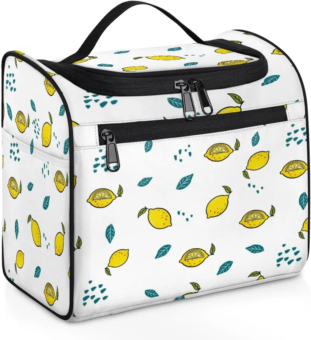 Travel Toiletry Bag for Women,Lemon Hanging Toiletry Bag Cosmetic Makeup Bag Travel Organizer for Accessories Toiletries,Travel Essentials Kit