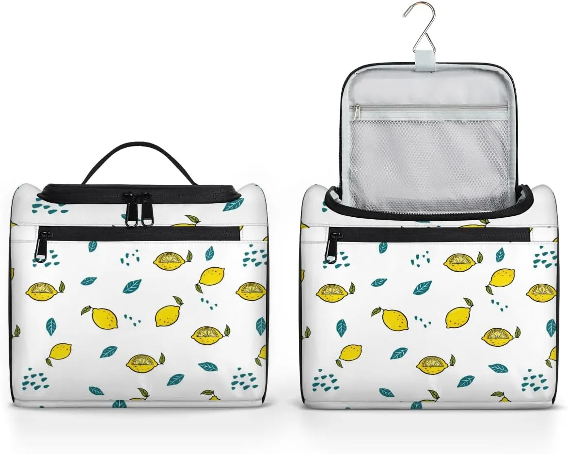 Travel Toiletry Bag for Women,Lemon Hanging Toiletry Bag Cosmetic Makeup Bag Travel Organizer for Accessories Toiletries,Travel Essentials Kit