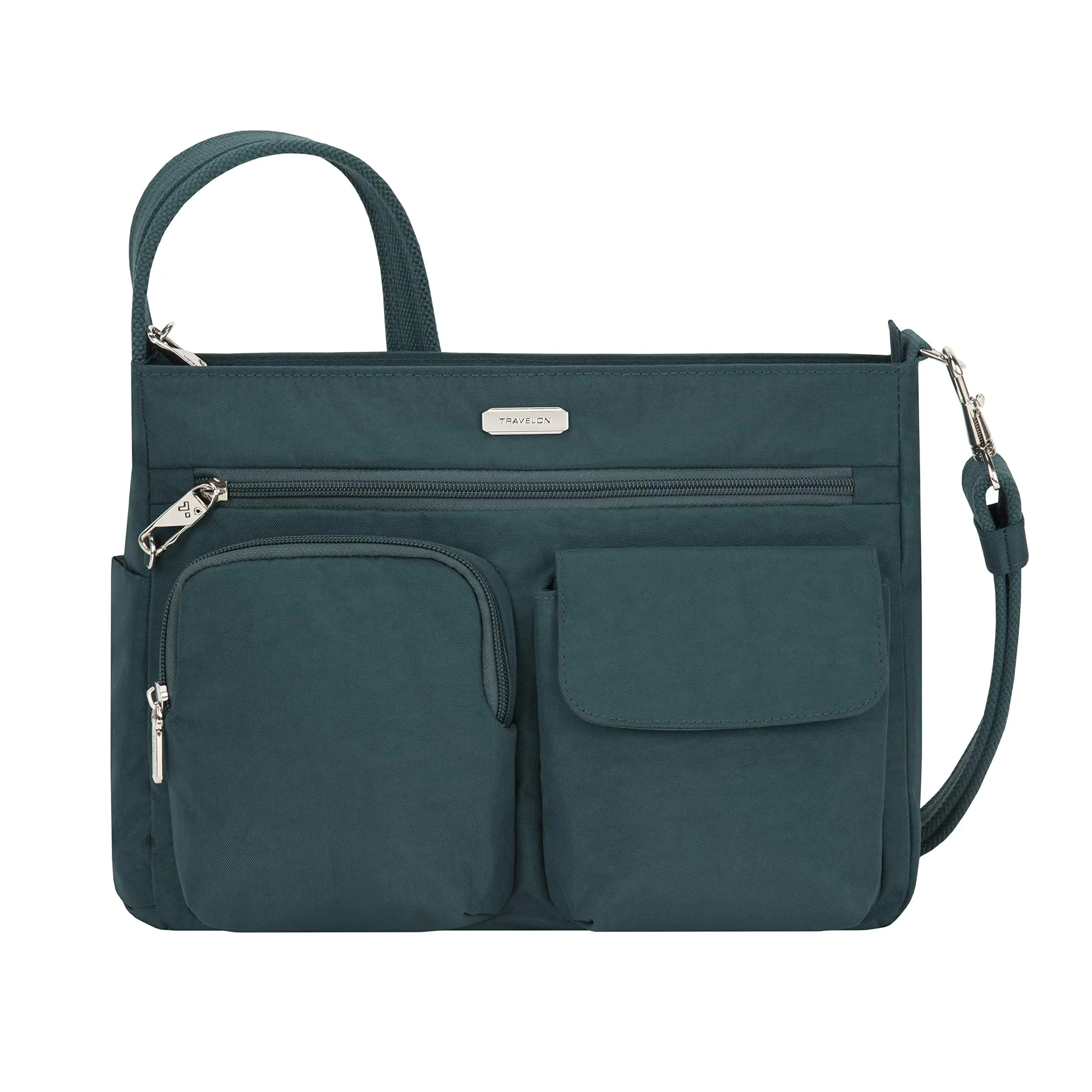 Travelon Anti-Theft Essentials Patch Pocket Crossbody Bag Peacock One Size