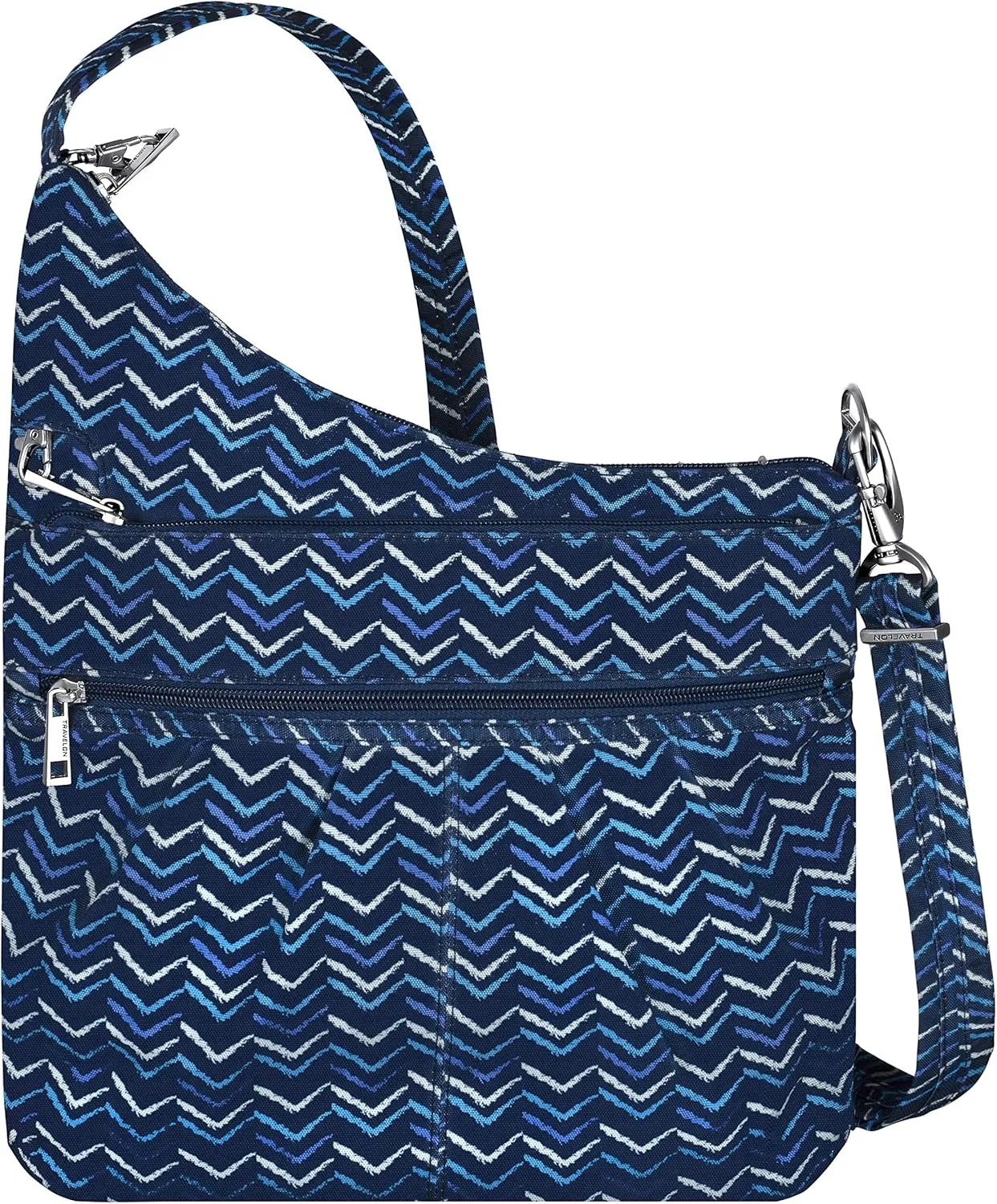 Travelon Anti-Theft Signature 3 Compartment Crossbody, Straight Pocket (A V STRIPE)