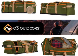 Trekker Duffle Bag ‐ Green/Orange/Tan
