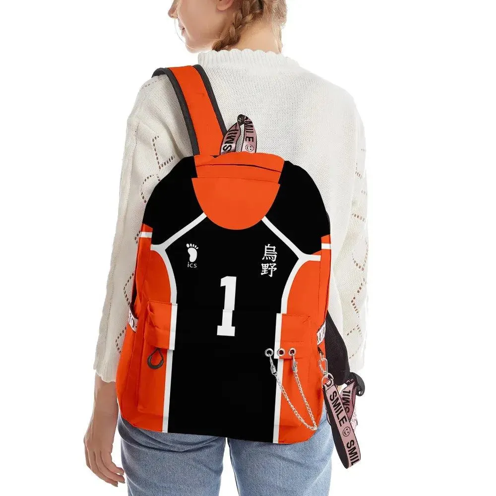 Trendy Youthful School Bags Unisex Haikyuu!! High School Vollyball Club 3D Print Oxford Waterproof Notebook Shoulder Backpacks