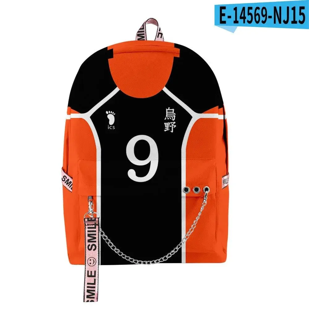 Trendy Youthful School Bags Unisex Haikyuu!! High School Vollyball Club 3D Print Oxford Waterproof Notebook Shoulder Backpacks