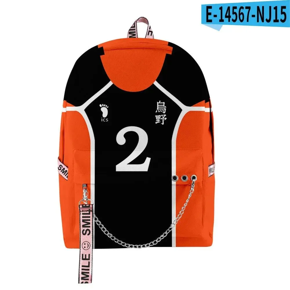Trendy Youthful School Bags Unisex Haikyuu!! High School Vollyball Club 3D Print Oxford Waterproof Notebook Shoulder Backpacks