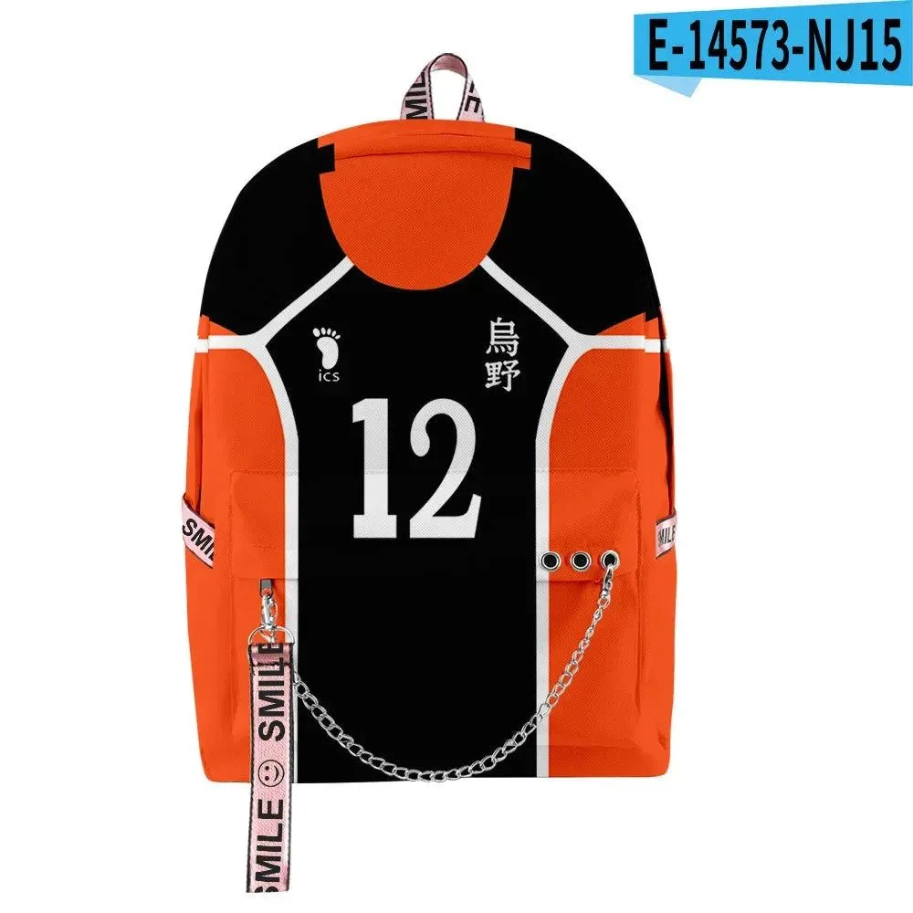 Trendy Youthful School Bags Unisex Haikyuu!! High School Vollyball Club 3D Print Oxford Waterproof Notebook Shoulder Backpacks