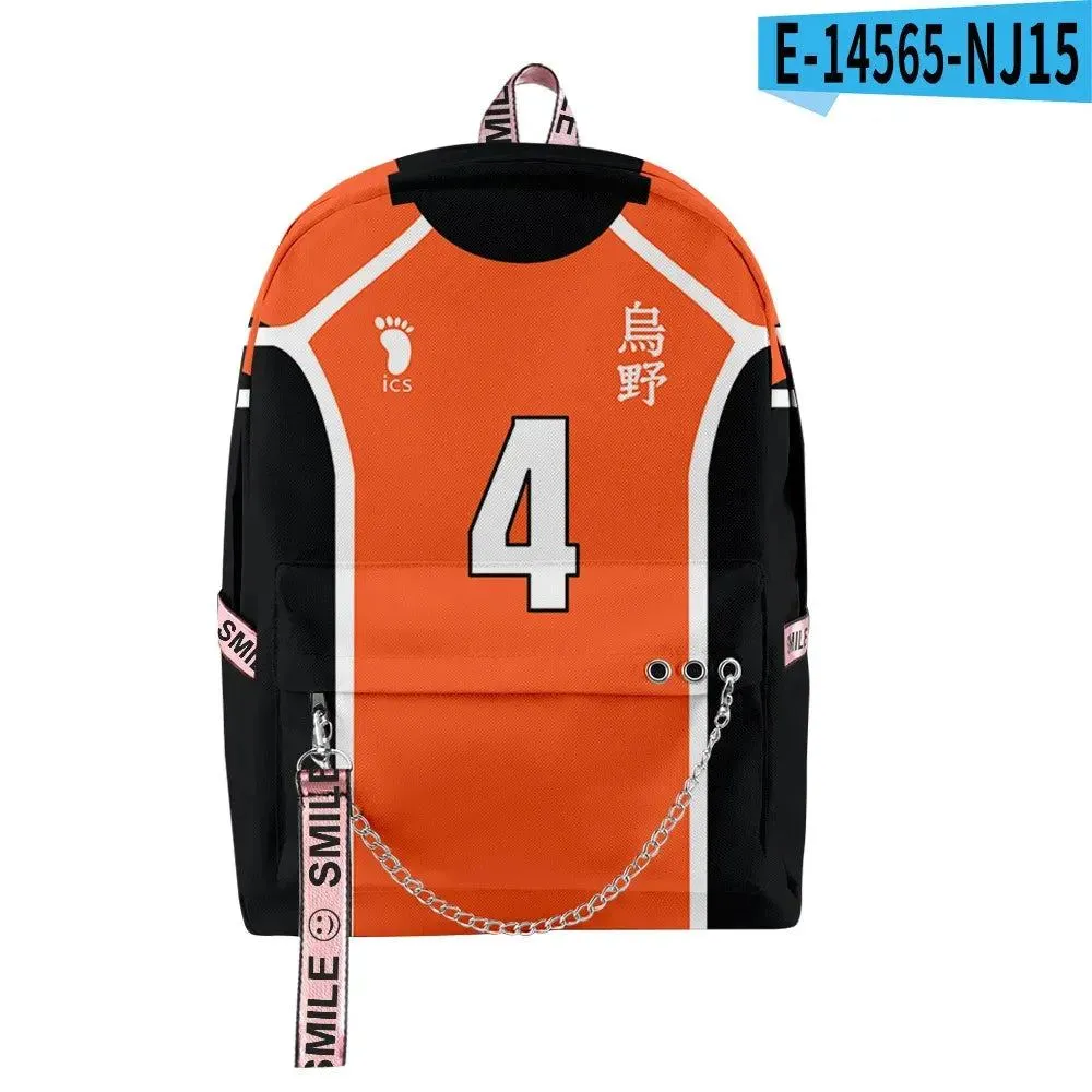 Trendy Youthful School Bags Unisex Haikyuu!! High School Vollyball Club 3D Print Oxford Waterproof Notebook Shoulder Backpacks