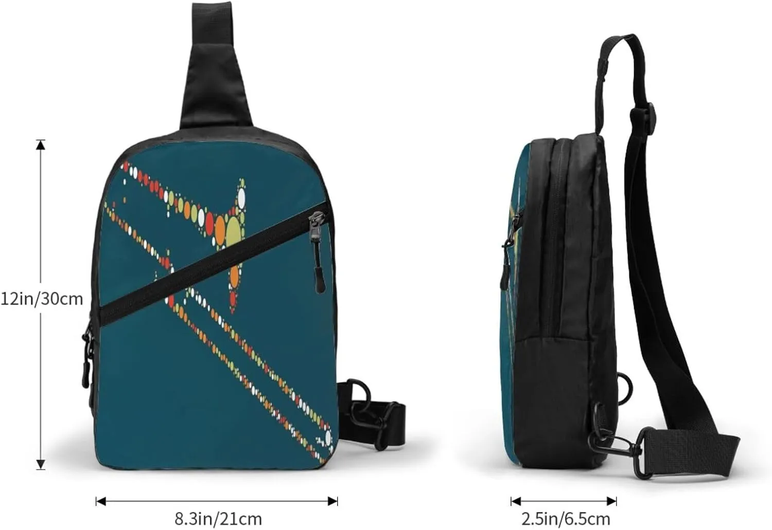 Trombone Sling Bag for Men Women, Small Crossbody Sling Backpack Shoulder Chest Bag, Anti Theft Travel Hiking Sports