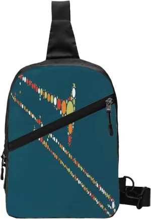 Trombone Sling Bag for Men Women, Small Crossbody Sling Backpack Shoulder Chest Bag, Anti Theft Travel Hiking Sports
