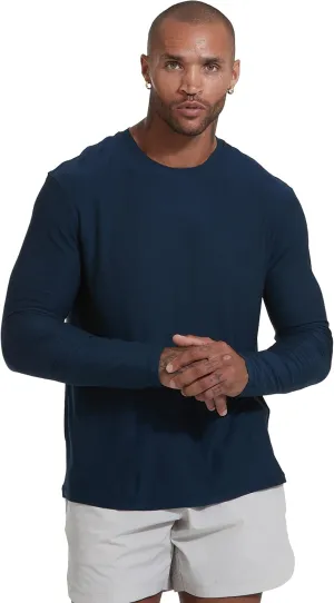 True Classic Active Long Sleeve Crew for Men, Premium Quick Dry Workout Shirts for Men, Pack of 1, Navy, L