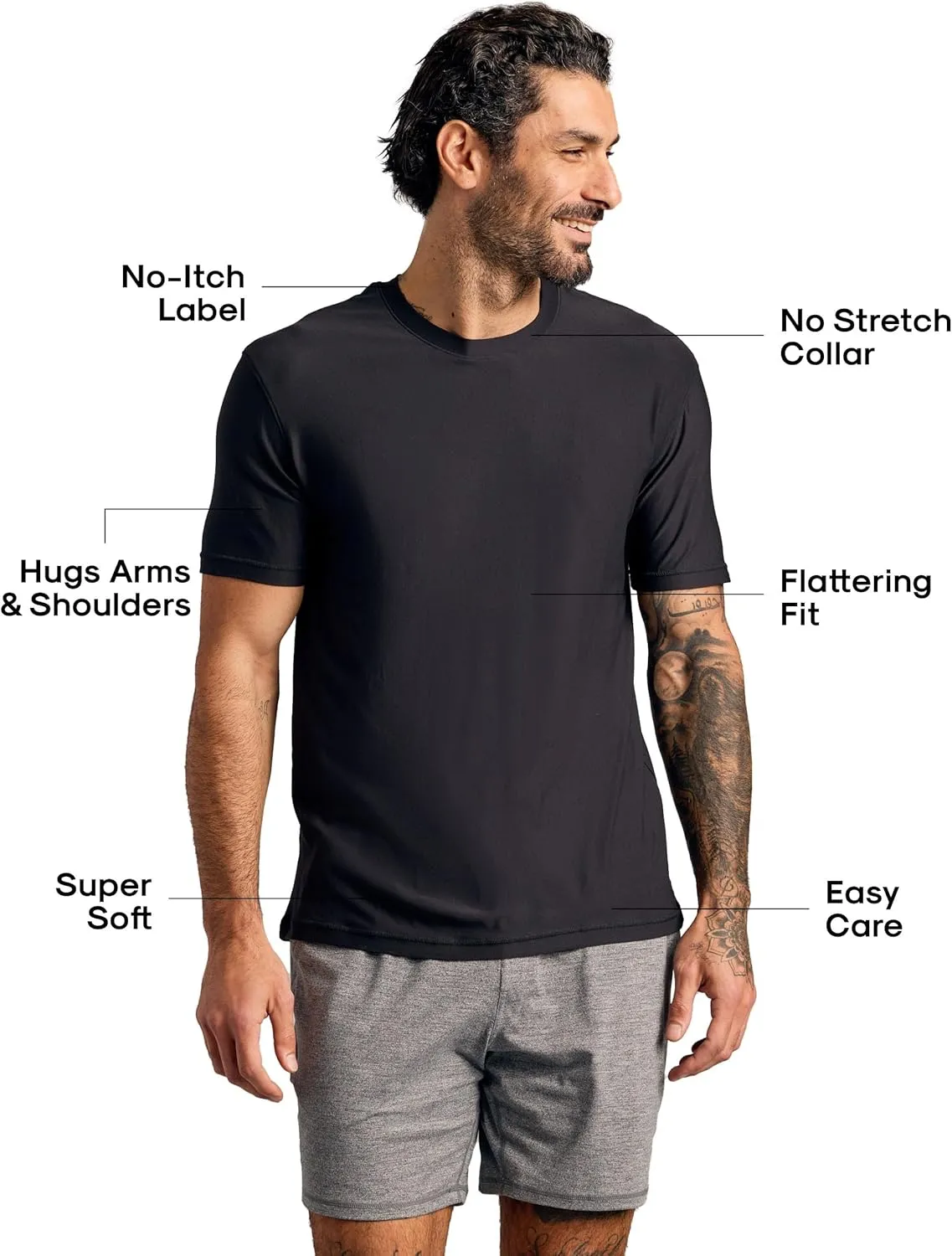 True Classic Workout Shirts for Men - Athletic Tops & Gym Shirts for Men, Quick-Dry Mens Workout Shirt Base Layer