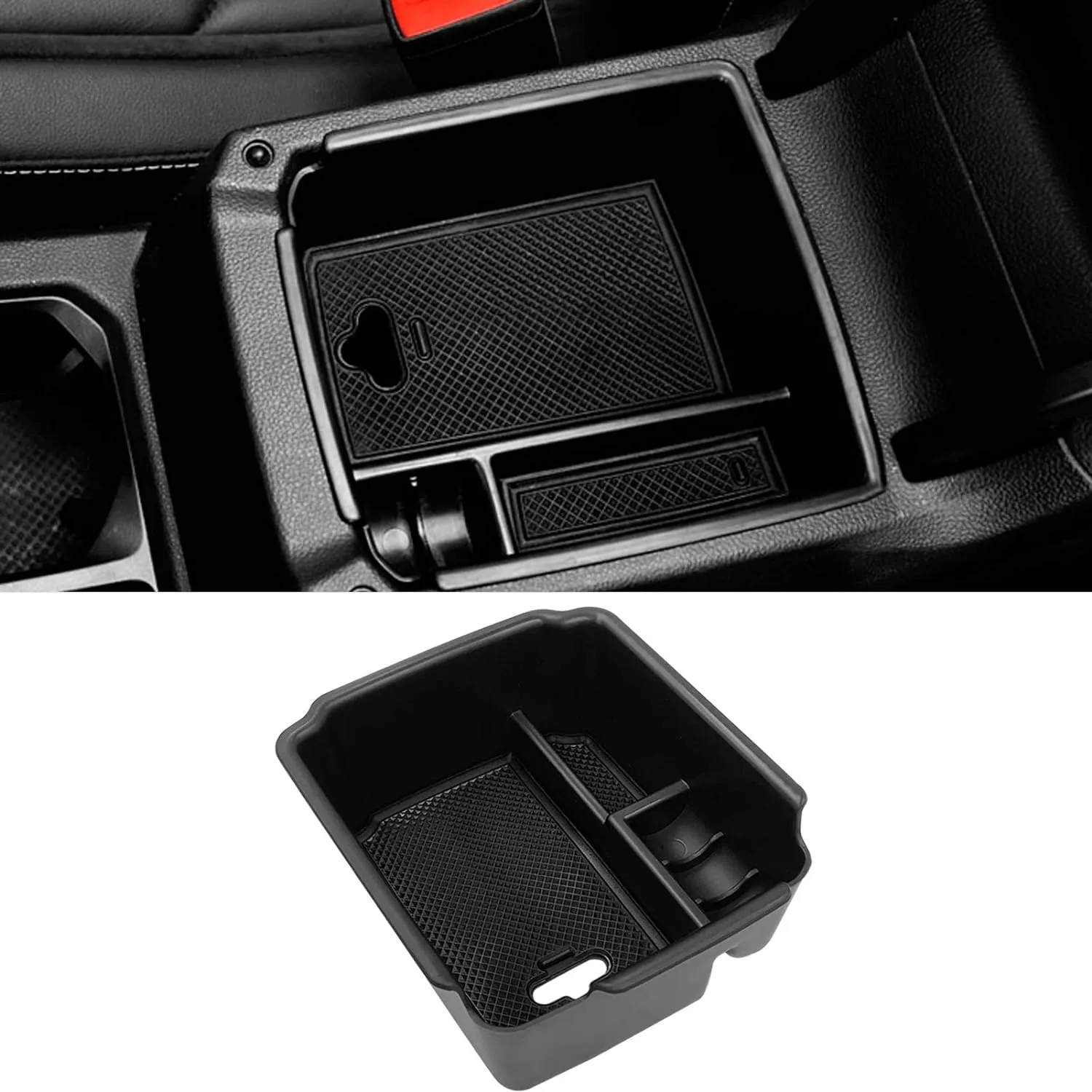 TTCR-II Center Console Organizer Tiguan 2018-2024, for VW Taos Console Organizer Tray 2022-2024, Compatible with Volkswagen Tiguan Middle Storage Box Taos