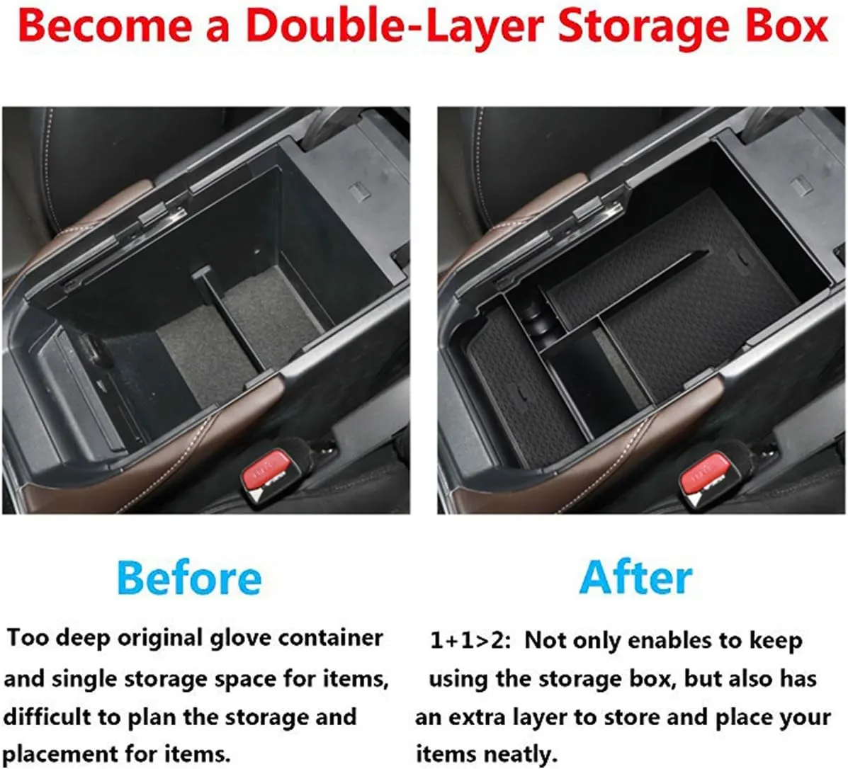 TTCR-II for Mazda CX-30 Center Console Organizer Tray 2020-2025, Center Armrest Glove Storage Box Compatible with 2020-2025 Mazda CX-30 Console Organizer