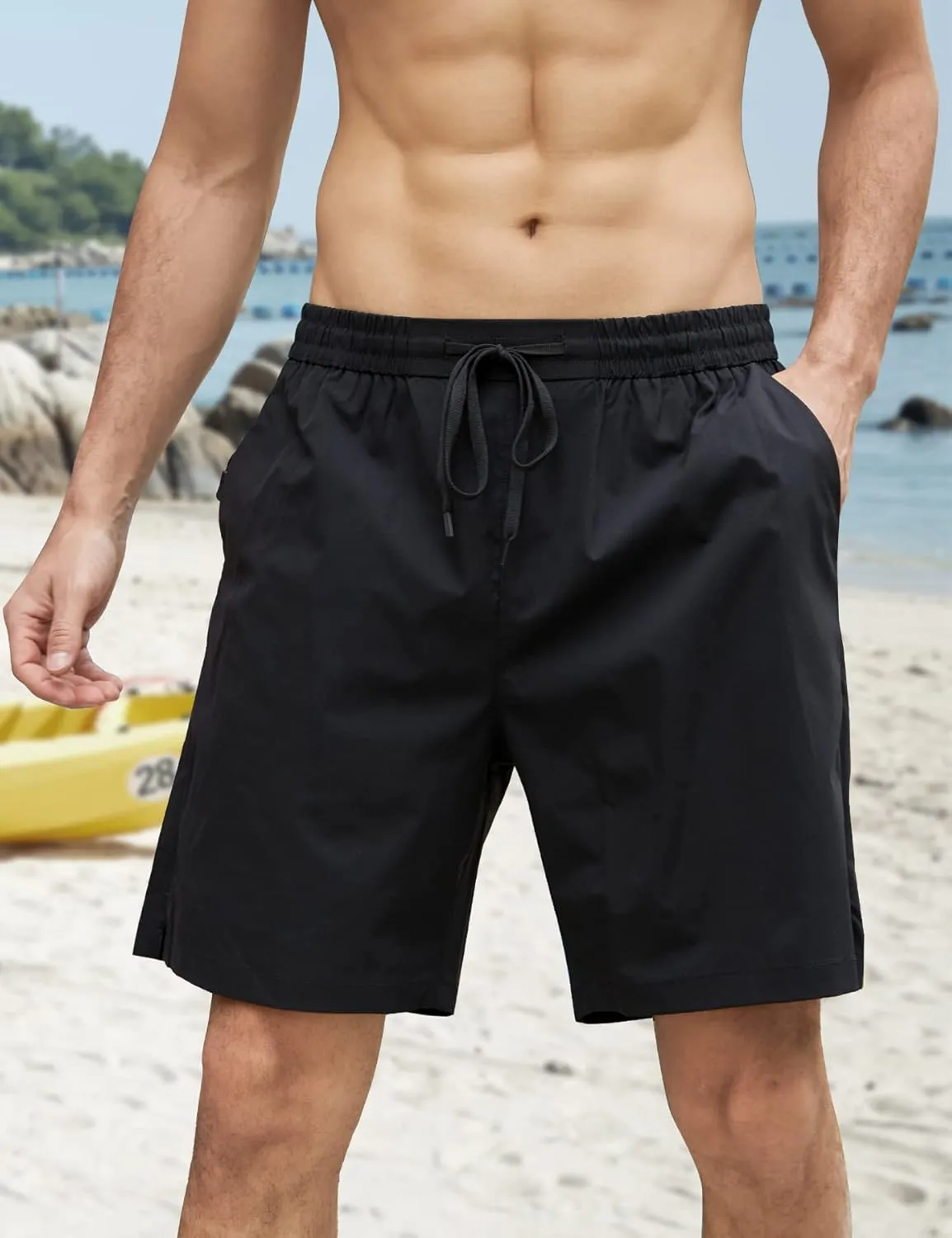 TUONROAD Mens Swim Trunks with Compression Liner 2 in 1 Board Shorts 7 Inch Quick Dry Swimming Shorts with Zipper Pockets