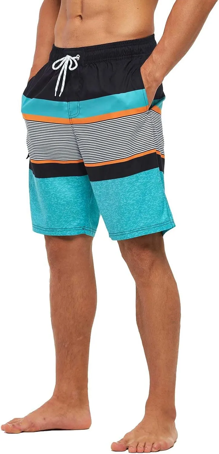 Tyhengta Men's Board Shorts Quick Dry Swim Trunks with Mesh Lining