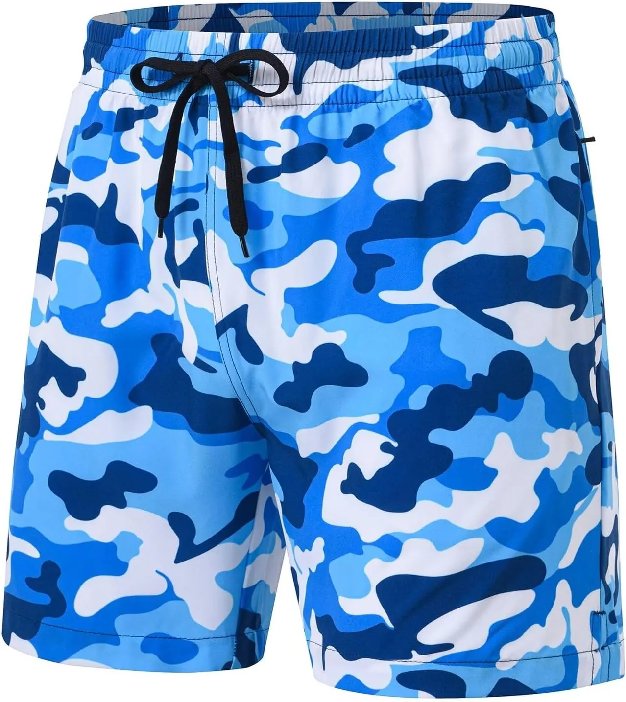 Tyhengta Men's Swim Trunks Quick Dry Beach Shorts with Zipper Pockets and Mesh Lining