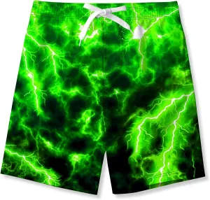 uideazone Boys Teens Swim Trunks Quick Dry Waterproof Surfing Board Shorts Drawstring Elastic Waist with Mesh Lining 5-14T