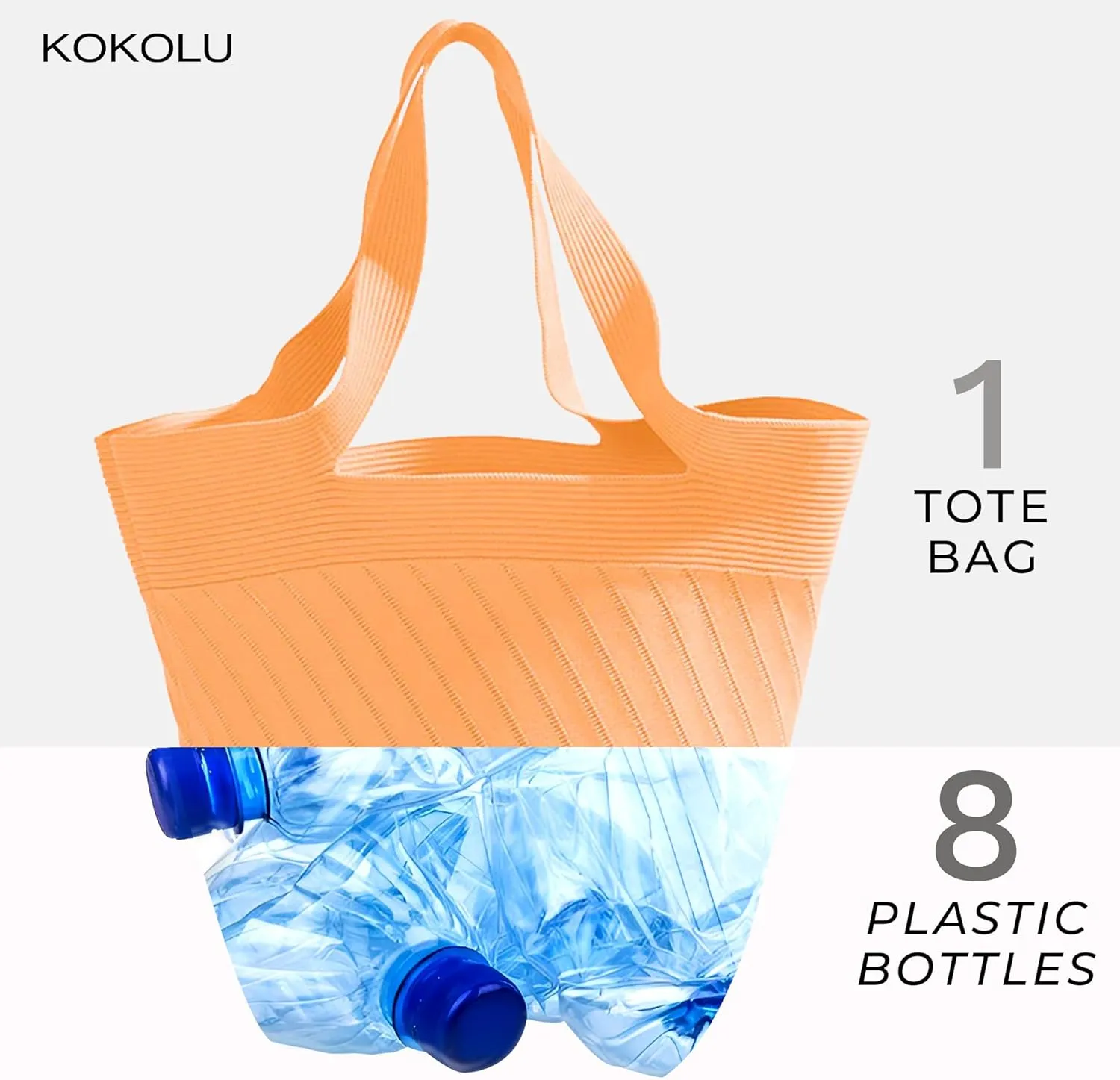 Ultra Lightweight Tote Bag For Women (18.7” x 8.5”) - Upcycled Flexible Machine Washable Shopping Tote Bag For Women