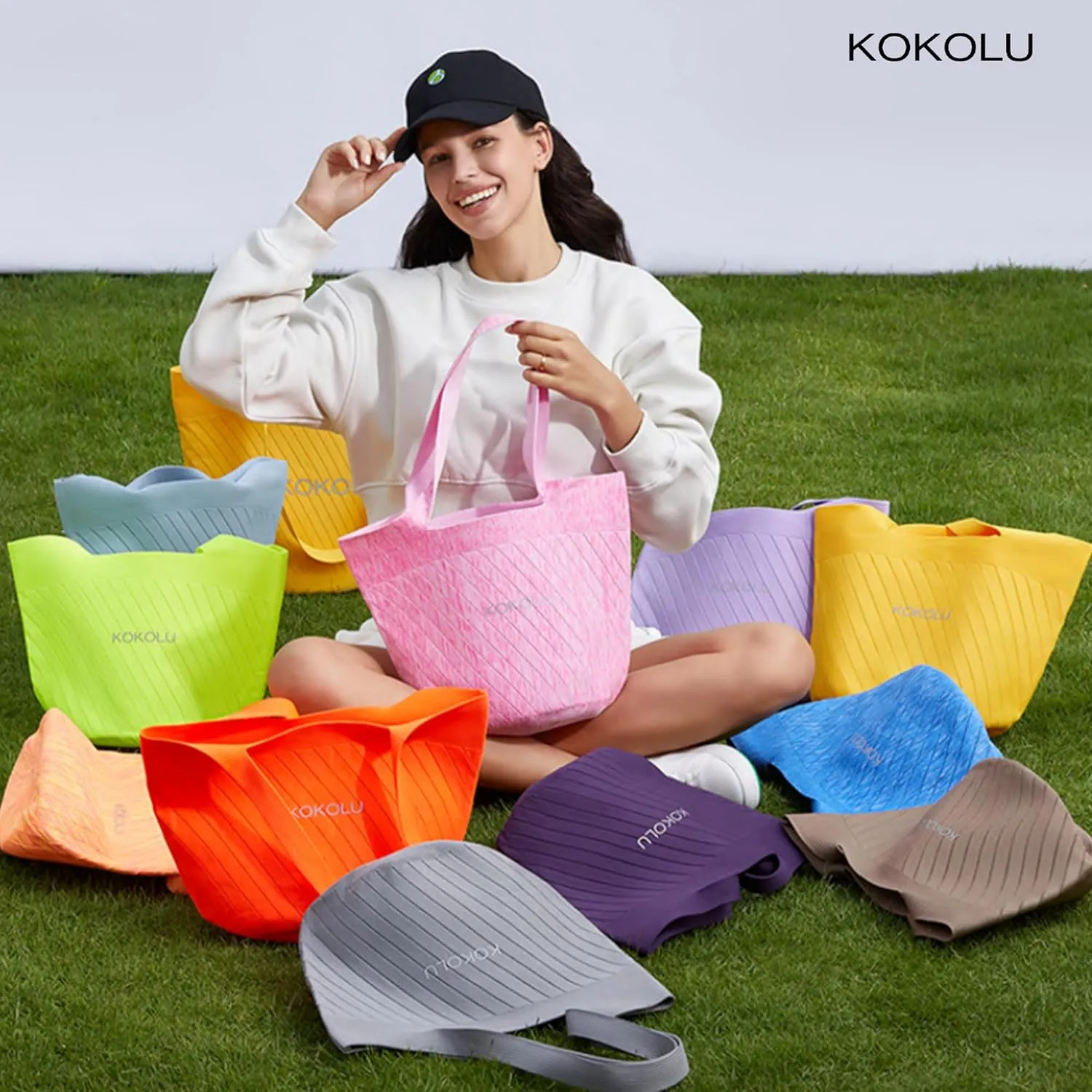 Ultra Lightweight Tote Bag For Women (18.7” x 8.5”) - Upcycled Flexible Machine Washable Shopping Tote Bag For Women