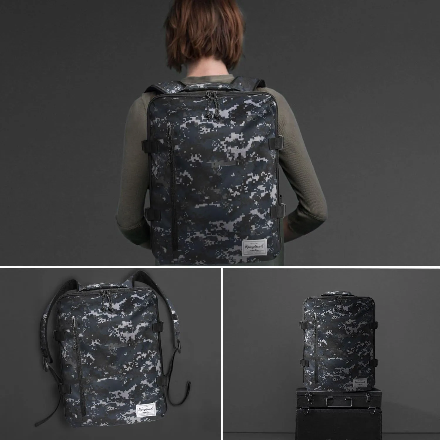 Underseat Carry-On Backpack Luggage Lightweight Casual Laptop Backpack 15.6-inch Travel Commute Gym Sport Daypack 21L, Digi Camo