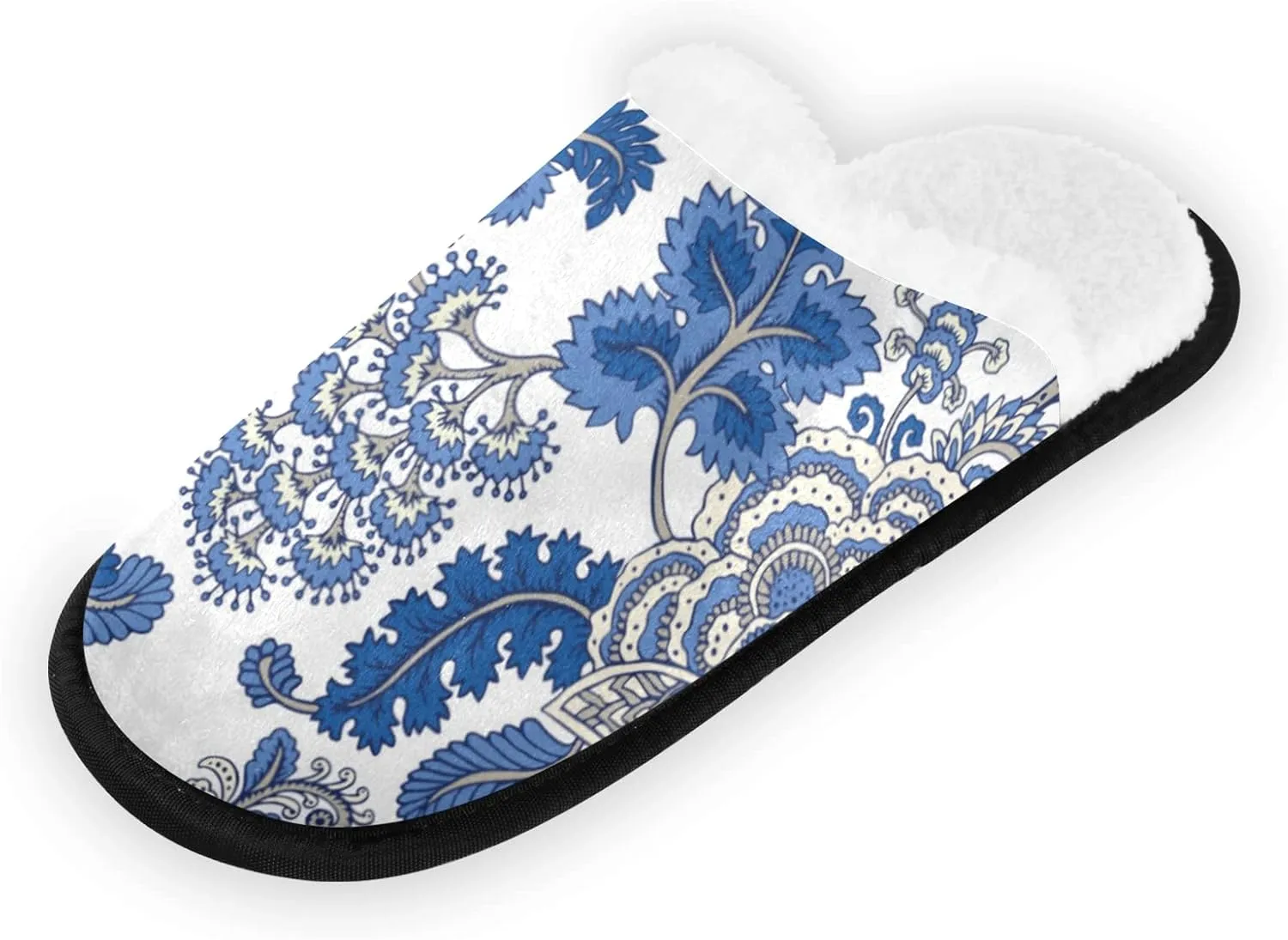 Unisex Slippers Fuzzy Feet Plush Cotton Slippers Anti-Slip Warm House Shoes M/L