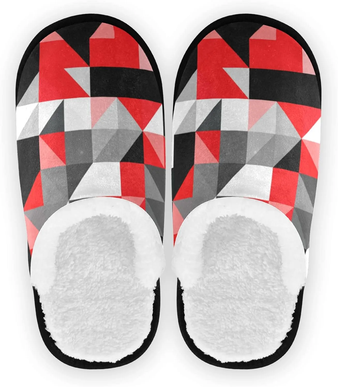 Unisex Slippers Fuzzy Feet Plush Cotton Slippers Anti-Slip Warm House Shoes M/L