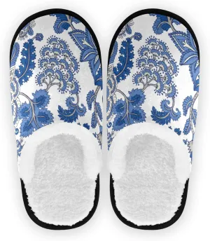 Unisex Slippers Fuzzy Feet Plush Cotton Slippers Anti-Slip Warm House Shoes M/L