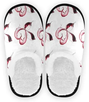 Unisex Slippers Fuzzy Feet Plush Cotton Slippers Anti-Slip Warm House Shoes M/L