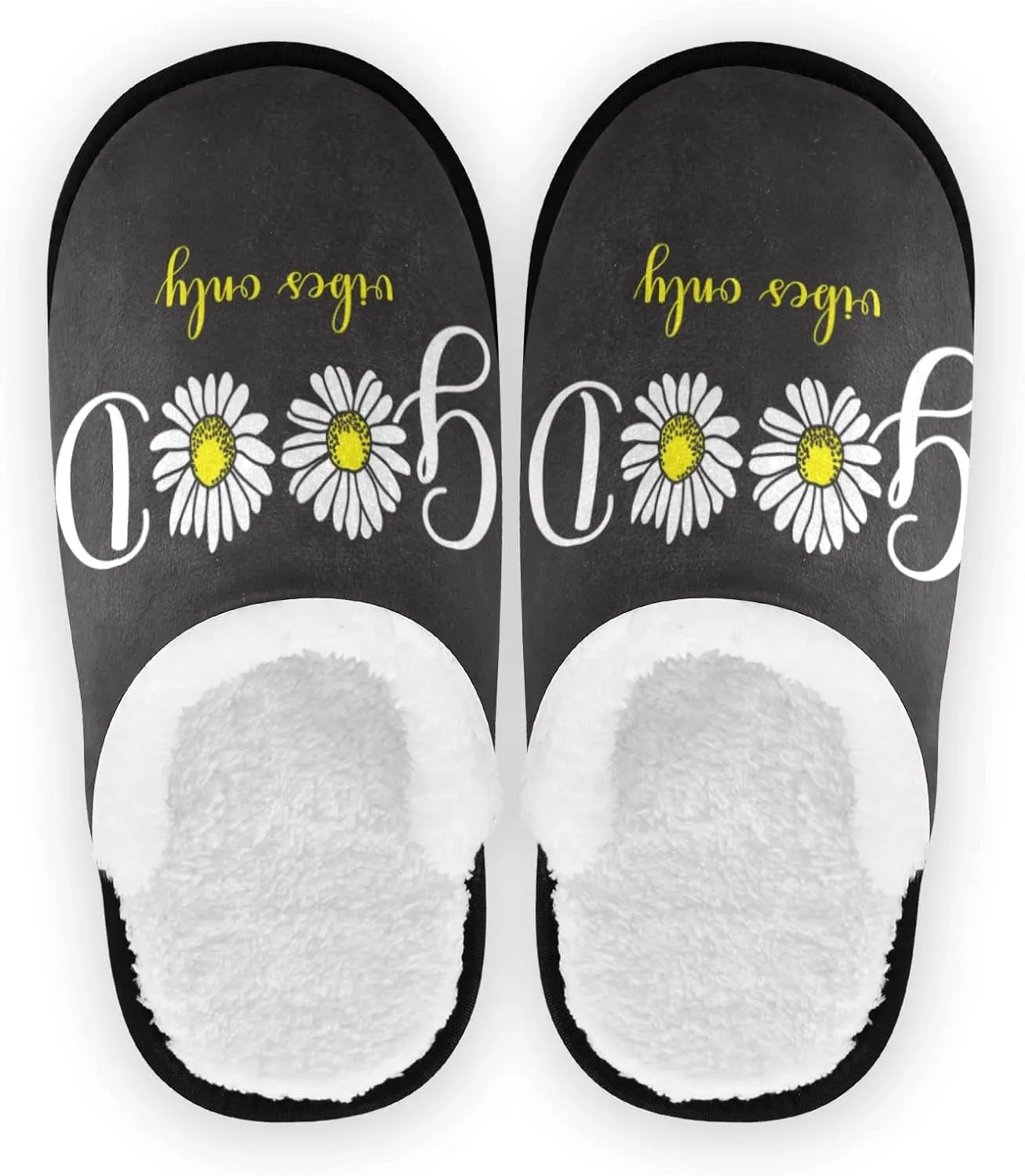 Unisex Slippers Fuzzy Feet Plush Cotton Slippers Anti-Slip Warm House Shoes M/L