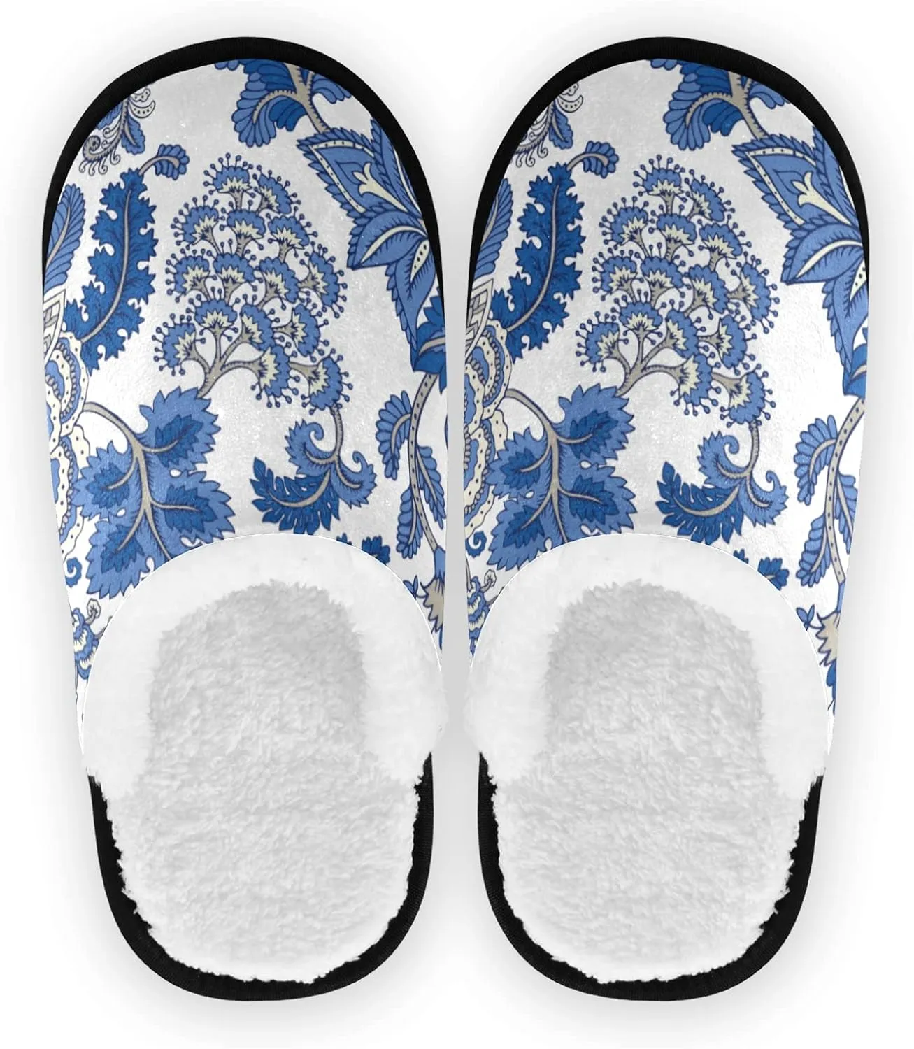 Unisex Slippers Fuzzy Feet Plush Cotton Slippers Anti-Slip Warm House Shoes M/L