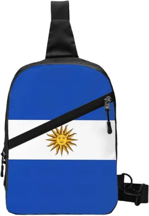 Uruguay Uruguayan Flag Crossbody Bag Portable Sling Bags Foldable Chest Daypack Reusable Sports Shoulder Backpack Diagonally Casual Rucksack Travel Bag