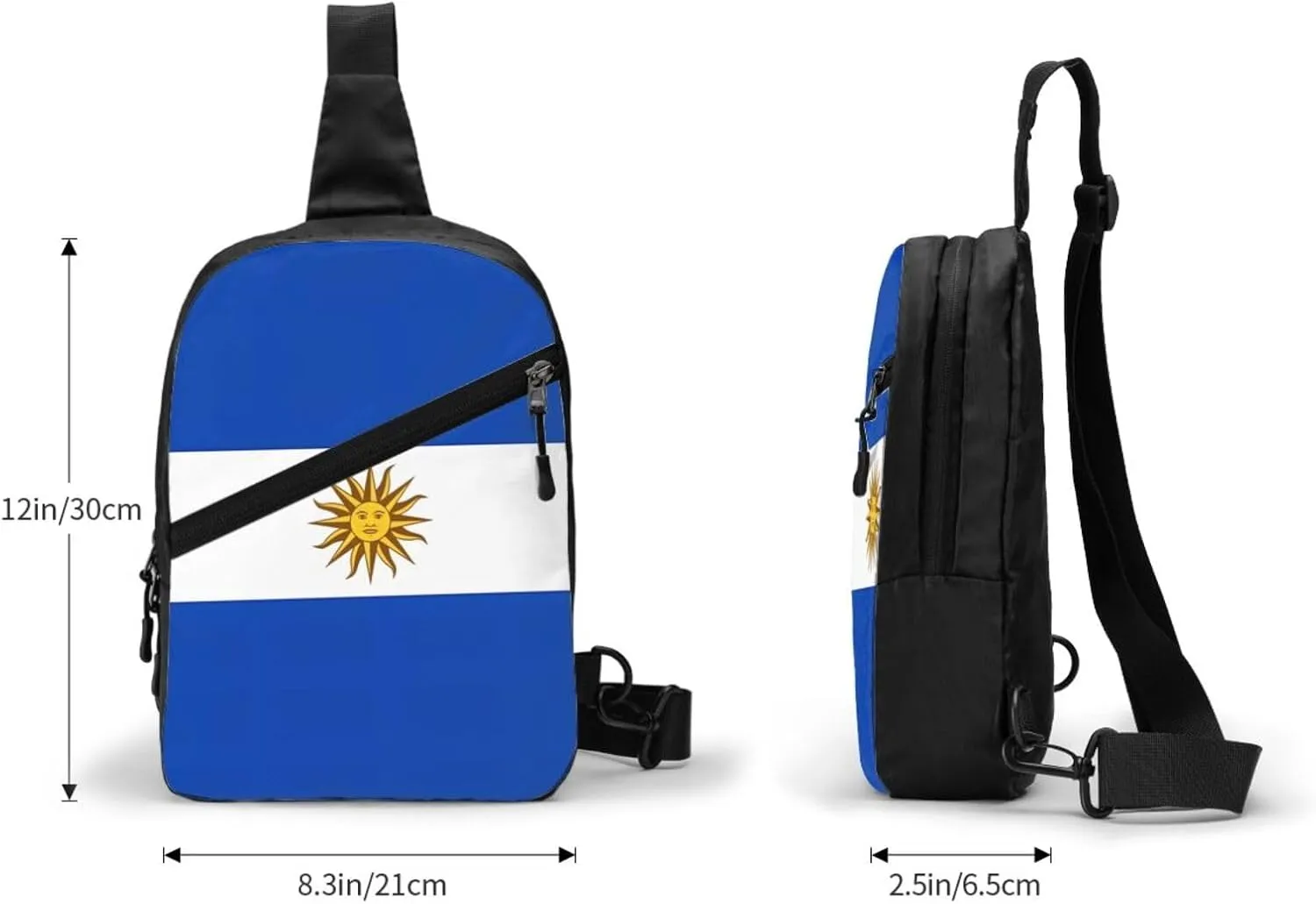 Uruguay Uruguayan Flag Crossbody Bag Portable Sling Bags Foldable Chest Daypack Reusable Sports Shoulder Backpack Diagonally Casual Rucksack Travel Bag