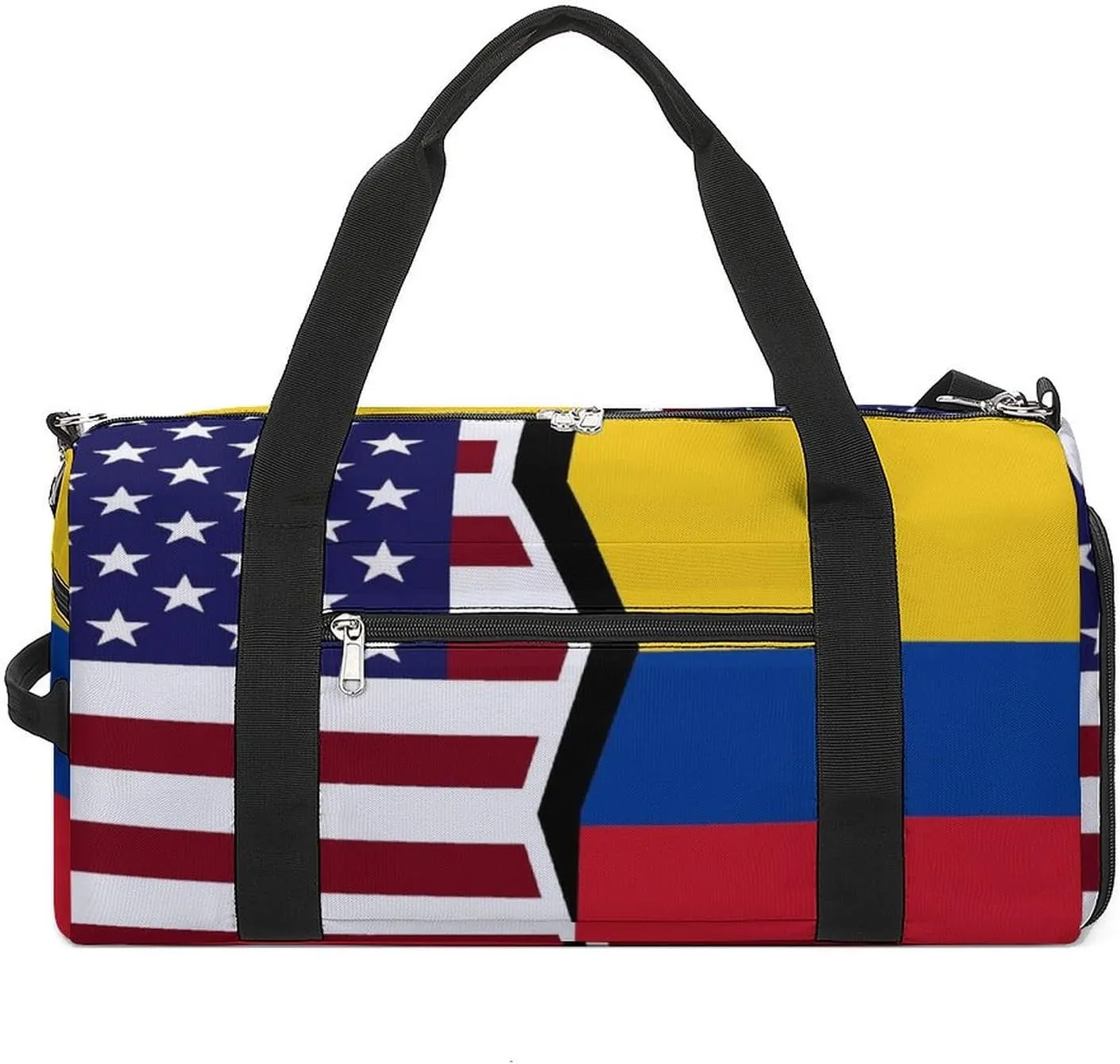 US And Colombian Flag Gym Bag-Workout Organizer with Water Resistant Compartments for Gym Lovers