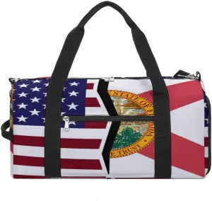 US And State Flag Gym Bag-Workout Organizer with Water Resistant Compartments for Gym Lovers