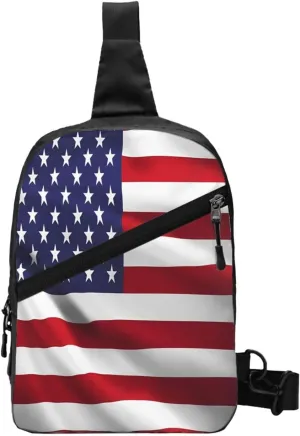 Usa United Flag Sling Bag for Men Women, Small Crossbody Sling Backpack Shoulder Chest Bag, Anti Theft Travel Hiking Sports