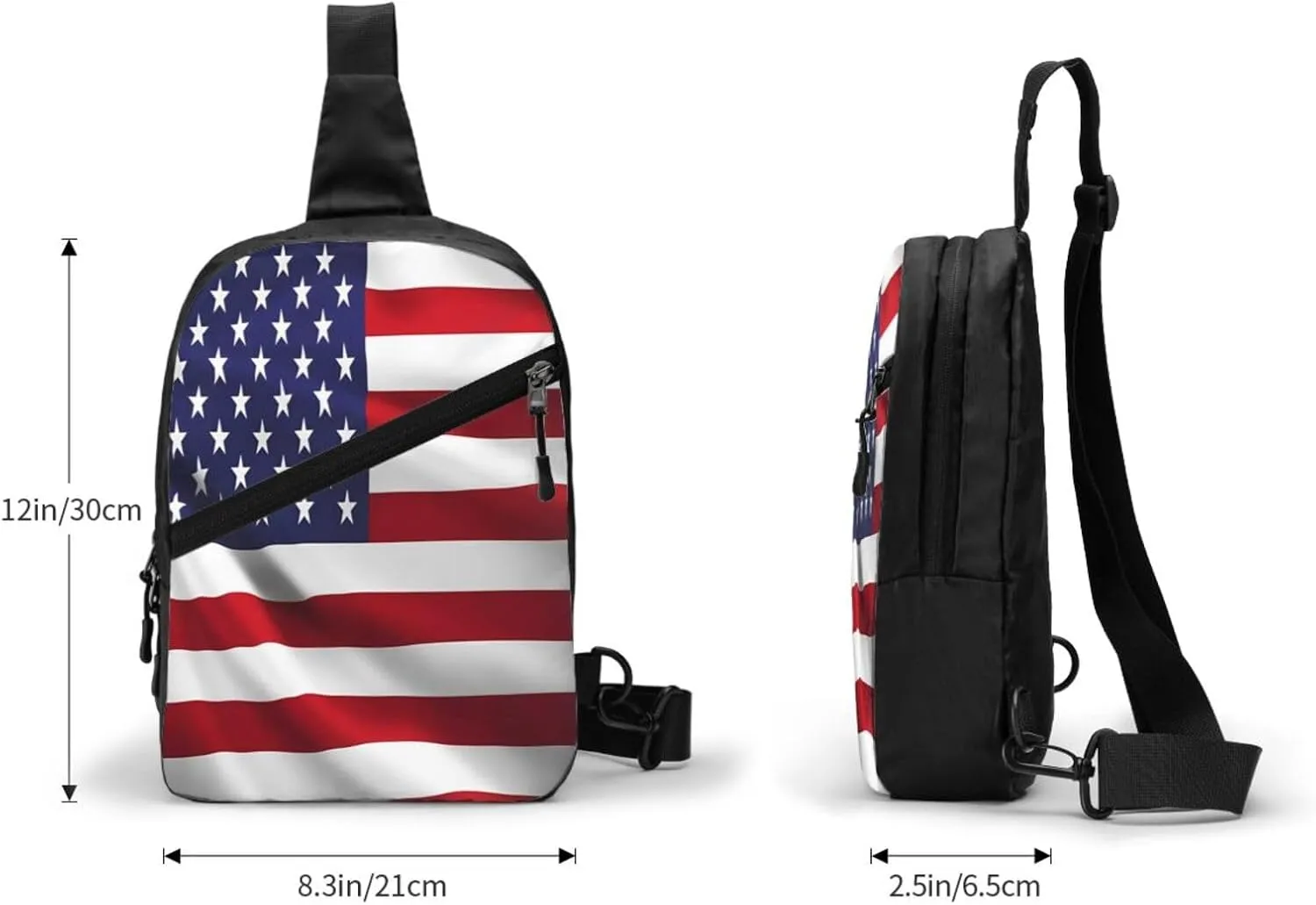 Usa United Flag Sling Bag for Men Women, Small Crossbody Sling Backpack Shoulder Chest Bag, Anti Theft Travel Hiking Sports
