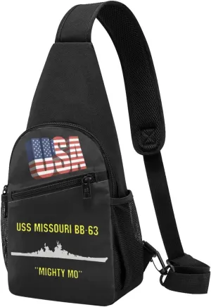 USS Missouri Bb-63，Fashion One-Shoulder Bag，Anti-Theft Crossbody Shoulder Chest Bag