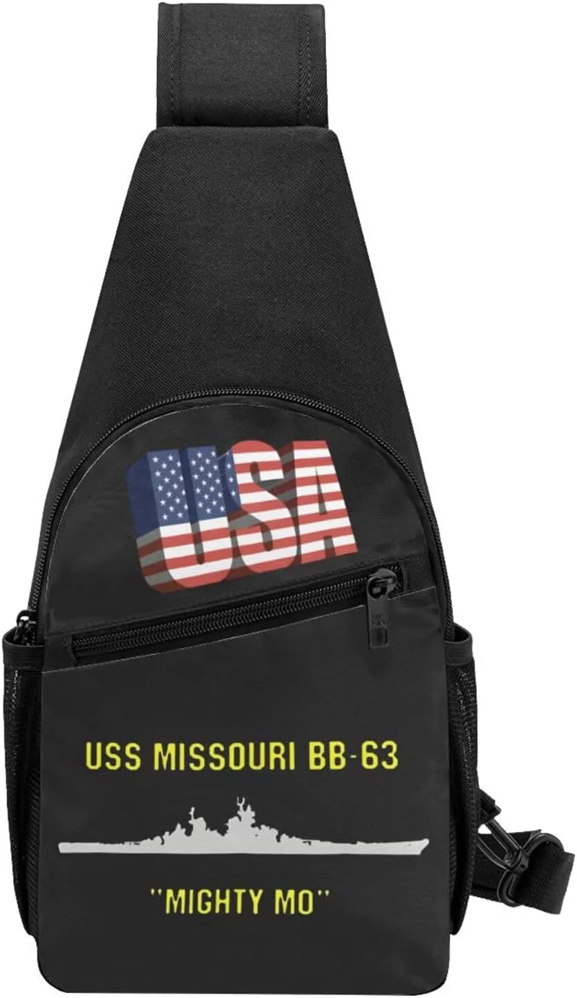 USS Missouri Bb-63，Fashion One-Shoulder Bag，Anti-Theft Crossbody Shoulder Chest Bag