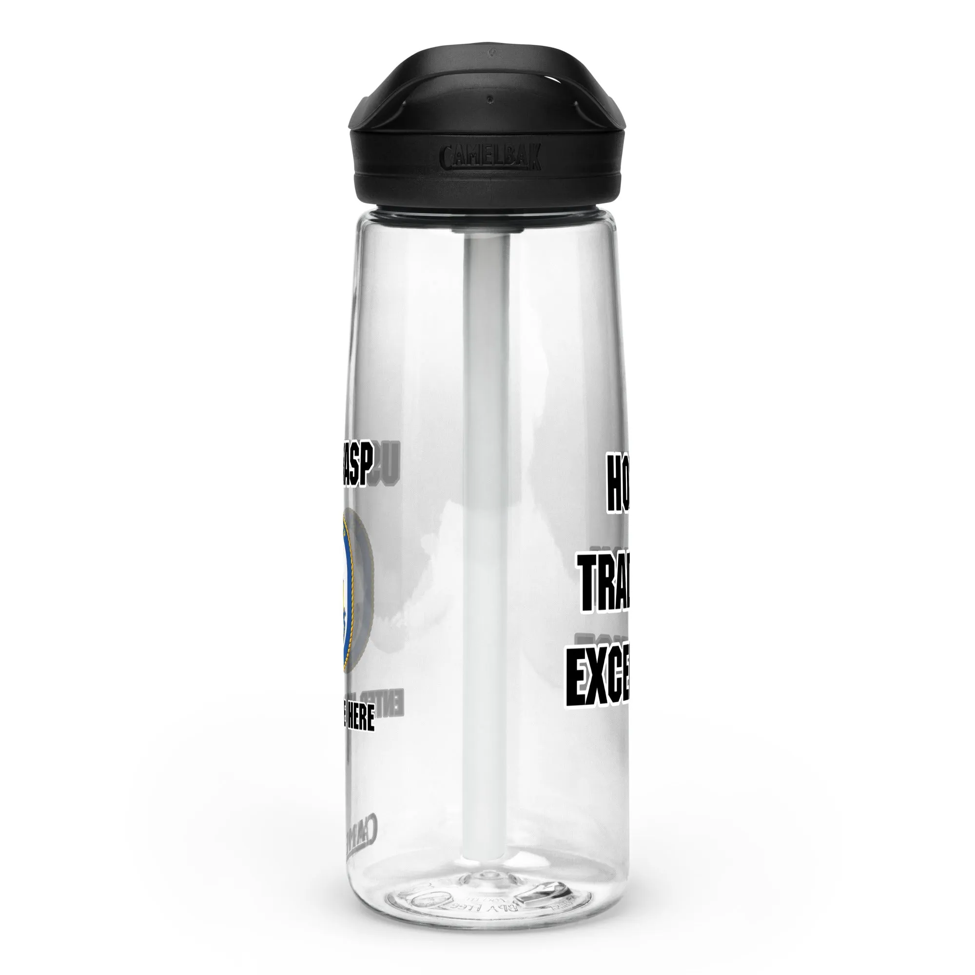 USS Wasp (LHD 1) Customizable Sports water bottle