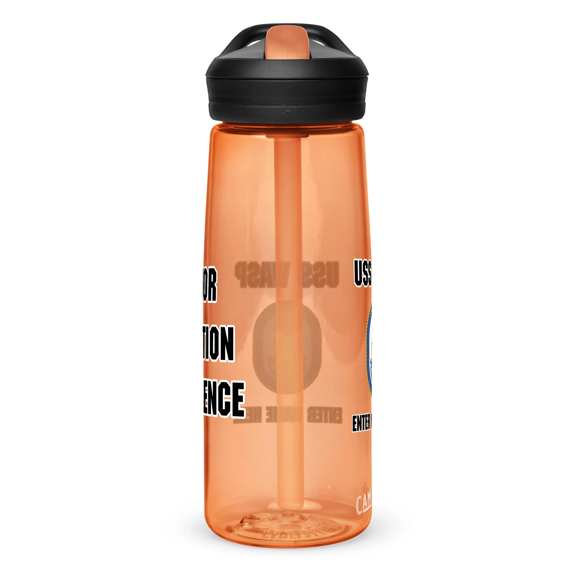 USS Wasp (LHD 1) Customizable Sports water bottle