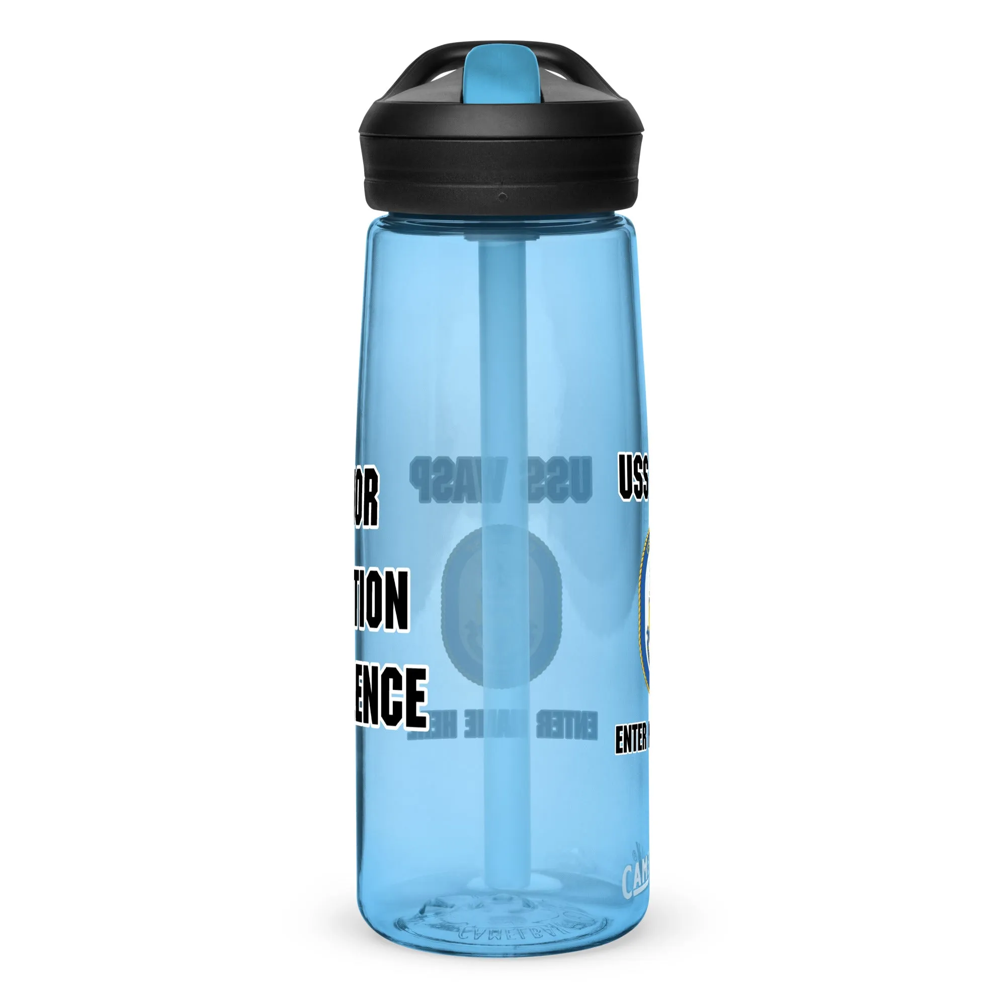 USS Wasp (LHD 1) Customizable Sports water bottle