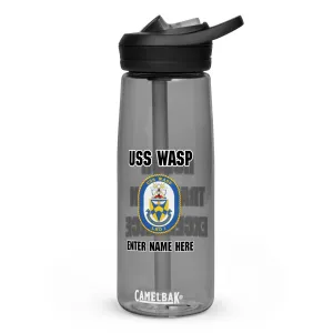 USS Wasp (LHD 1) Customizable Sports water bottle