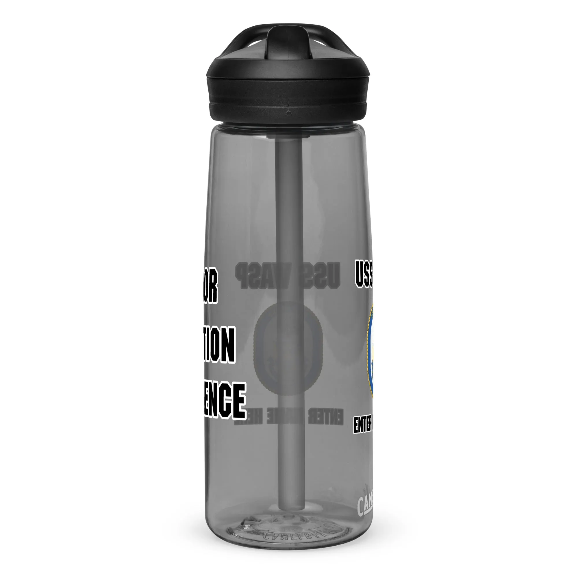 USS Wasp (LHD 1) Customizable Sports water bottle