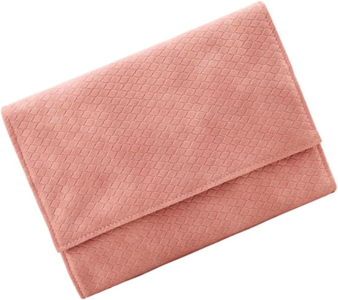 VALICLUD Jewelry Storage Roll Bag Bracelet Holder Travel Jewelry Bag Jewelry Holder Travel Bracelets Bag Finger Ring Foldable Holder Modern Pouch for Jewelry Storage Bag Flocking Pink